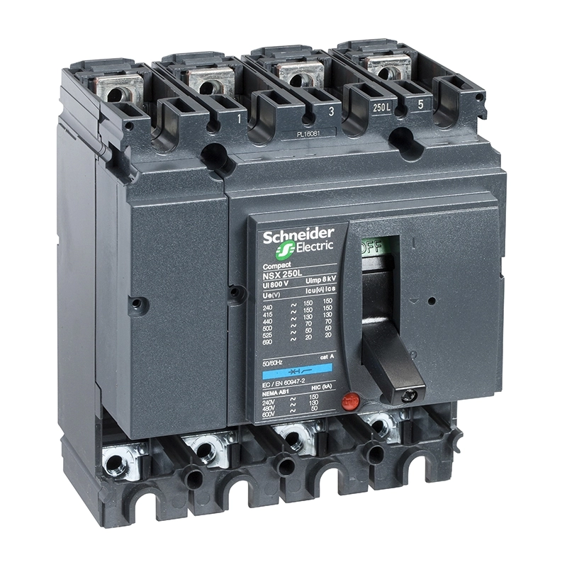 Interruptor automático NSX250B tetrapolar 250A 25kA sin relé